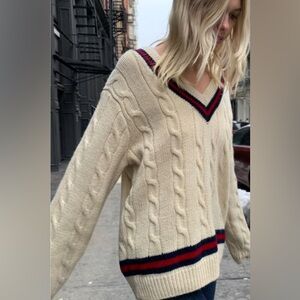 Brandy Melville cream Nikki wool preppy oversized sweater